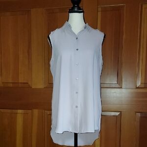 Rachel Zoe Light Lilac  Sleeveless Button Down Shirt Size M